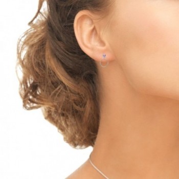Sterling Silver Amethyst Dangling Earrings in Women's Stud Earrings