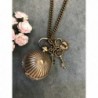 Vintage Bronze Quartz Locket Necklace