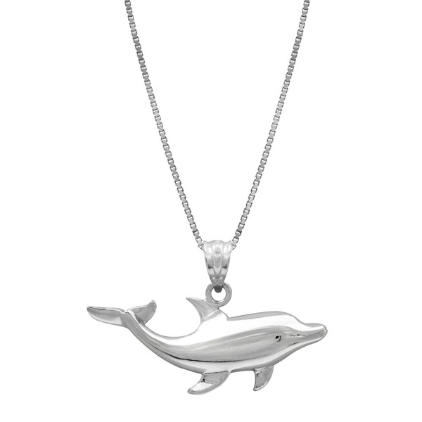 Sterling Silver Dolphin Necklace Pendant with 18" Box Chain - CP119CNCJAL