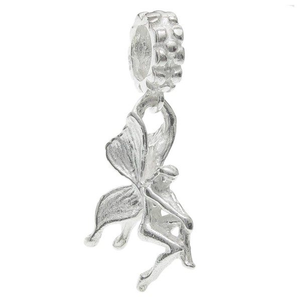 Bright 925 Sterling Silver Butterfly Fairy Angel Dangle Bead For European Charm Bracelets - C911DEIT1ZH