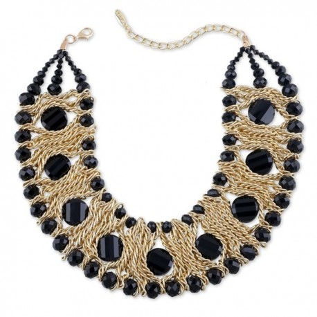 Kaymen Jewelry Gold-Plated Copper Chians and Crystal Stone Knit ...