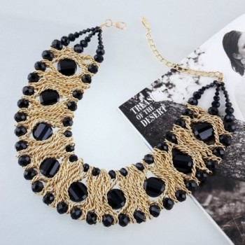 Jewelry Gold Plated Crystal Statement Necklaces in Women's Choker Necklaces