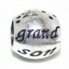 Jewelry Monster "Grandson w/ White Crystal Star" Charm Bead for Snake Chain Charm Bracelet - CS11TAG8D0F