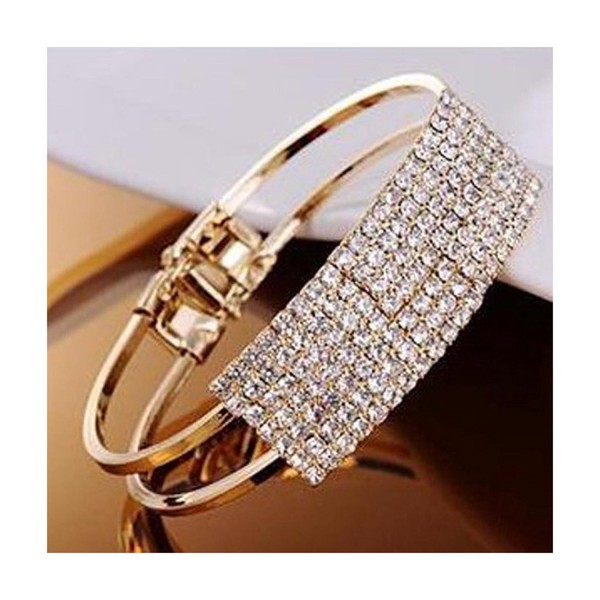 DATEWORK Fashion Lady Elegant Bangle Wristband Bracelet Crystal Cuff Bling Valentine's day Gift - C012CFWSZQ3
