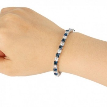 EVER FAITH Bracelet Sapphire Color Silver Tone