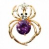 Navachi 18k Gold Plated Purple Zircon Crystal Spider Brooch Pin - CW11SKHT6GL