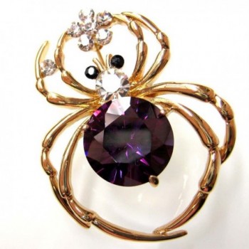 Navachi Plated Purple Zircon Crystal in Women's Brooches & Pins