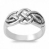 Sterling Silver Women's Celtic Fashion Ring Unique 925 New Band 9mm Sizes 4-10 - C611GQ4BU1T