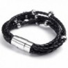 KONOV Stainless Braided Leather Bracelet