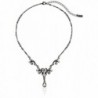 1928 Jewelry Crystal Teardrop Y-Shape Necklace- 15" - Black-Tone/Clear - C611PMEWP31