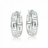 Sterling Silver Greek Round Earrings