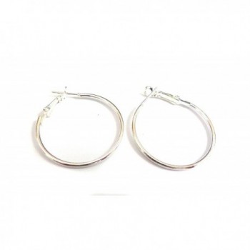 Color Hoop Earrings Simple Thin Hoop Earrings 1 Inch White Hoop Earrings - C8186GAZGTM