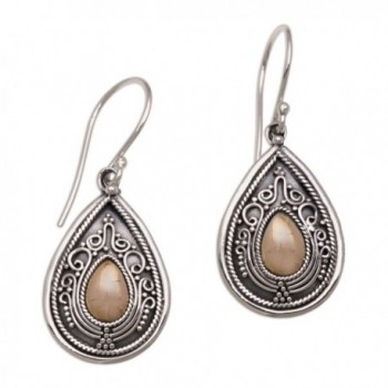 NOVICA 925 Sterling Silver Dangle Earrings with Yellow Gold-Plated Accents- 'Dewdrop Leaves' - CW11CGNI4U9