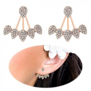 Crawler Earrings Climber Chandelier Rhinestone - Rose Gold - CL17Z78GEGM