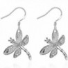 SDLM Womens Sterling Silver Plated Jewelry Dragonfly Hook Earrings-Dangle - CF12O9PTLDY