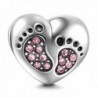 Footprint Sterling Silver Family Bracelet - Pink - CI184RQ50MI