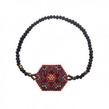 BeadChica Handmade Gypsy Geometric Seed Bead Beaded Bracelet for Women Ethnic - Color 5 - CF17YH66UWN