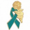 PinMart's Teal Awareness Ribbon Religious Spiritual Angel Enamel Lapel Pin 1" - CW11KRNF5SJ