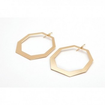 Large Gold Plated Earrings Geometric Dangle in Women's Hoop Earrings