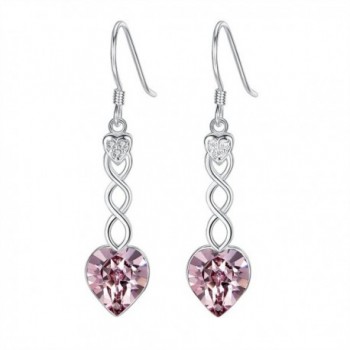 BriLove Sterling Earrings Swarovski Crystals - Vintage Rose - CC182YIDADQ