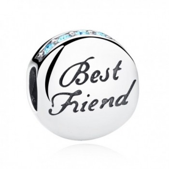 925 Sterling Silver Best Friend Heart BFF Charm Beads Heart Friendship Bead Charms Fit European Bracelets - CS184T4XN95