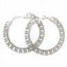 Simple Chain Link Smooth Large Silver Tone Hoop Earrings - C811XSIMFFL