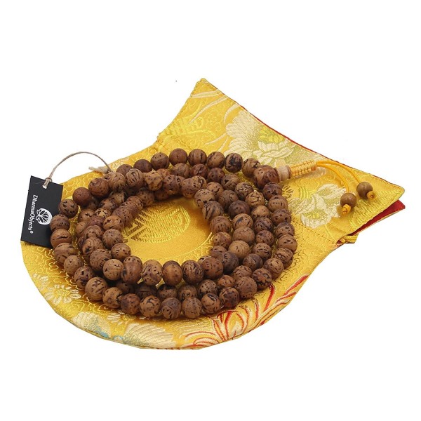 DharmaObjects Tibetan Buddhist MEDITATION 108 Beads Genuine BODHISEED MALA For Compassion - Yellow - CZ1127KCRYP