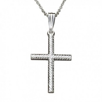 Sterling Silver Rope Cross Pendant Cable Chain Necklace Italy - CI12O80ONDP