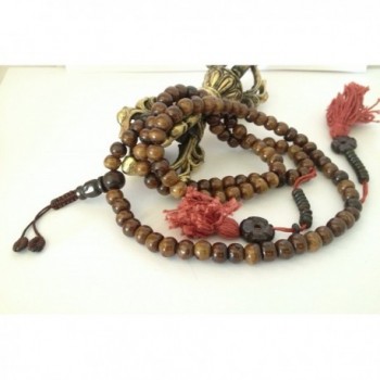 Tibetan Mala Dark Yak Bone Mala 108 Beads for Meditation with Bone Counters BM-25 - C011F9WU28V