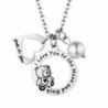 Love Heart Bear Charm Pendant Necklace Jewelry Gift for Women Girls - CU1802AZRIE