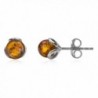 Amber Sterling Silver Small Stud Earrings - CB12ODMNMVG