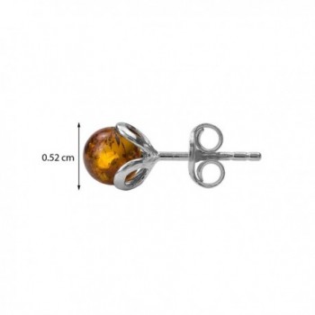 Amber Sterling Silver Small Earrings