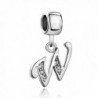 Letter W Charms for Bracelet Clear Crystal Dangle Alphabet Beads - CL11ZNJOM63