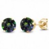 2.00 Ct Round Green Mystic Topaz Gold Plated Silver 4-prong Stud Earrings 6mm - CG1174K2SGZ