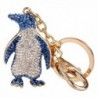 EVER FAITH Women's Austrian Crystal Lovely Penguin Animal Keychain Gold-Tone - Blue - C911EZSHFPN