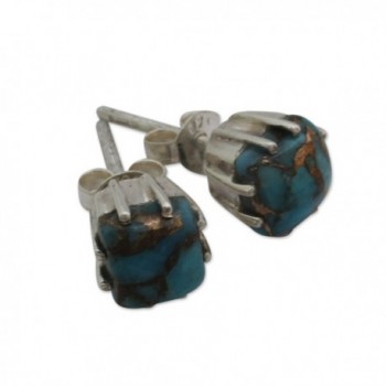 NOVICA Reconstituted Turquoise Sterling Earrings