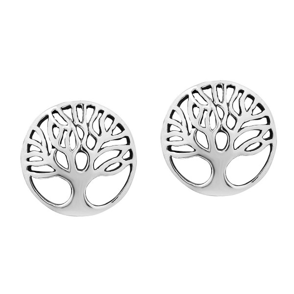 Artistic 'Tree of Life' .925 Sterling Silver Stud Earrings - CI11ISGS77N