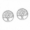 Artistic 'Tree of Life' .925 Sterling Silver Stud Earrings - CI11ISGS77N