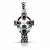 WithLoveSilver Sterling Silver 925 Celtic Cross and Claddagh Heart Pendant - CT1873S0ONS