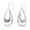 Takobia Women's Scratched Silver Plated Drop Hook Dangle Pendant - .925 Sterling Silver French Wire Earrings - C412H3NGJZN