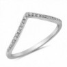 Sterling Silver Chevron Pointed Ring - C712JBXHYOX