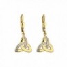 Trinity Knot Earrings Two Tone Gold Plated Irish Made - CV187Y83RXN
