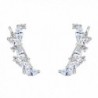 EVER FAITH 925 Sterling Silver Cubic Zirconia Elegant Ear Cuff Wire Wrap Sweep Hook Earrings Clear 1 Pair - CK129RLEVYP