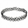 Jane Stone Choker Black Stretch Gothic Tattoo Henna Necklace - Black - C711TRQAOHD