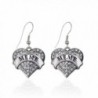 Meme Pave Heart Earrings French Hook Clear Crystal Rhinestones - CB1240KYWBP