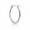 Stainless Steel Crystal 25mm Earrings in Women's Hoop Earrings