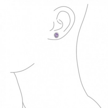 Bling Jewelry Simulated Amethyst Birthstone in Women's Stud Earrings