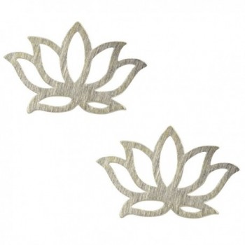 AppleLatte Lotus Flower Earrings- Silver Plated Stud - CS11XJMIS93