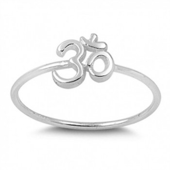 Sterling Silver Om Sign Ring - CJ11Y23EAQ7