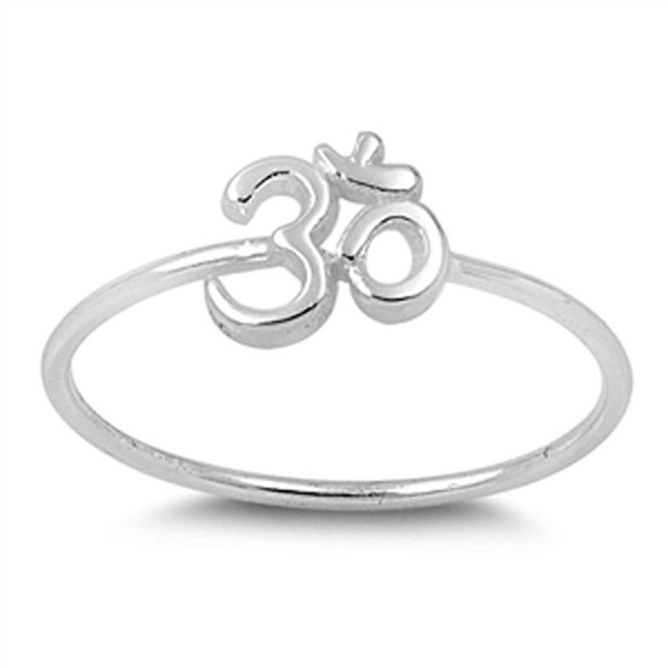 Sterling Silver Om Sign Ring - CJ11Y23EAQ7